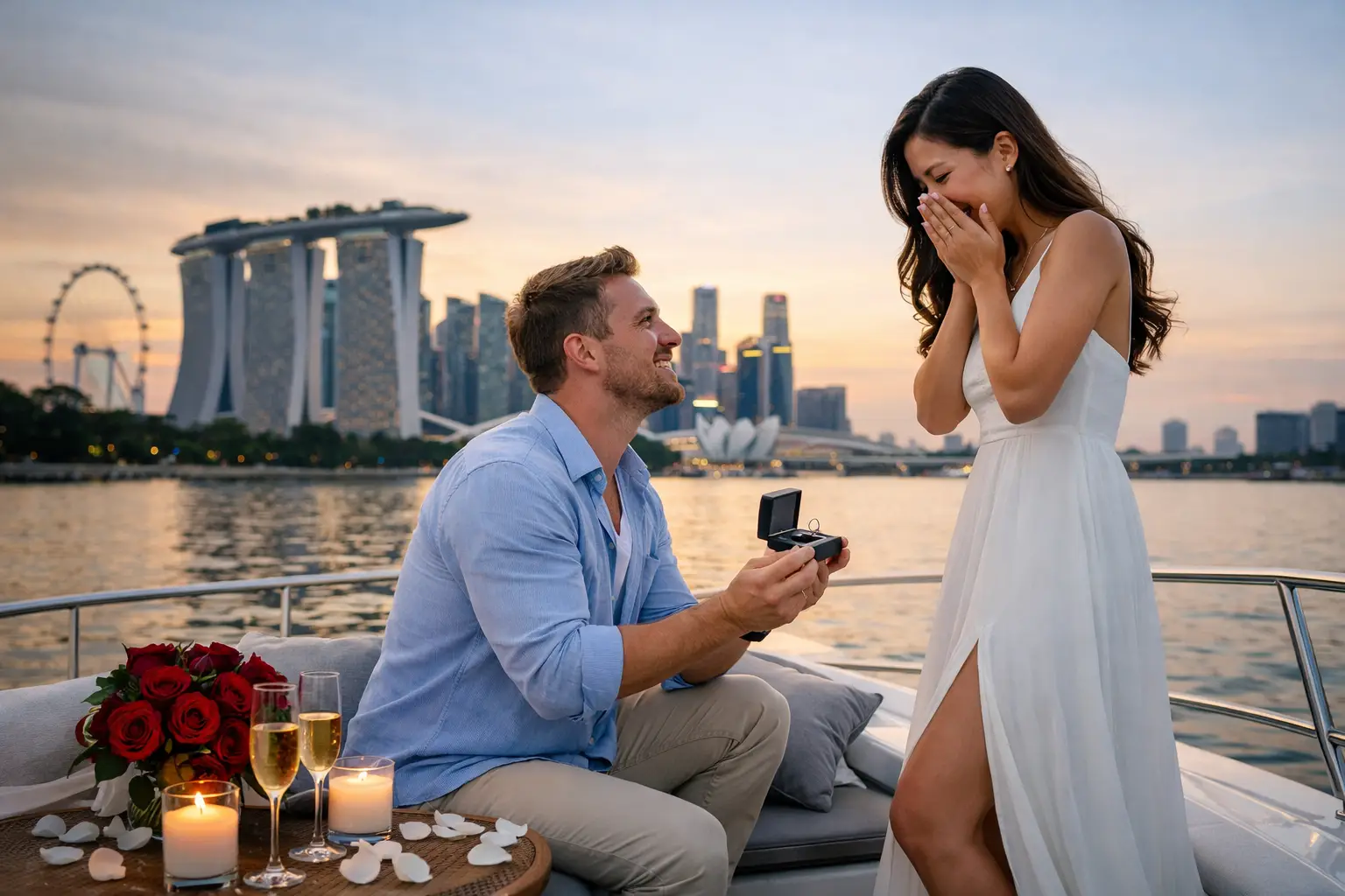 Yacht Proposal in Singapore Done Right